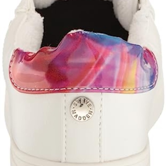 Steve Madden Rezume low top star white rainbow pink Barbie sneaker shoe size 7 - Picture 2 of 6